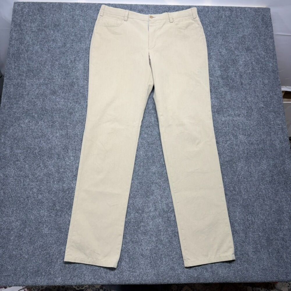 John Varvatos USA Men's Cream Pants Size 36R Made in Canada Straight Leg